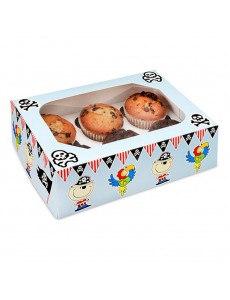 Caixas Piratas 6 Cupcakes 